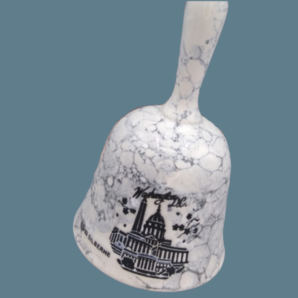 Porcelain Bell Washington DC Souvenir Bell Silberne Vintage